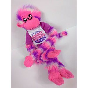 Love Monkeys 18" Hanging Pink Purple I LOVE YOU Plush Novelty Inc Stuffed Animal